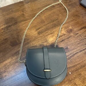 Elegant Gray Crossbody Bag *italian leather!*